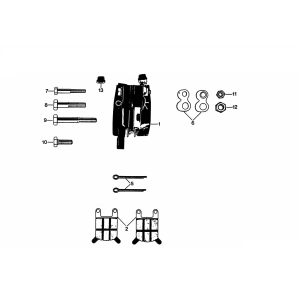 Zacisk hamulcowy Klocki hamulcowe Zundapp KS 50 530-010, 011, 012, 014, 500