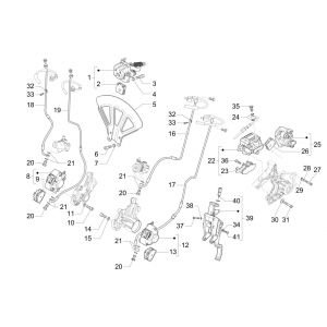 Przewody hamulcowe - Zacisk hamulcowy (ABS) Piaggio MP3 300 ie E4 LT BUSINESS - SPORT NOABS-ABS 2016 - 2018 (EMEA)