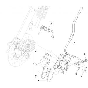Przewody hamulcowe - Zacisk hamulcowy Vespa Primavera 125 4T 3V IE ABS 