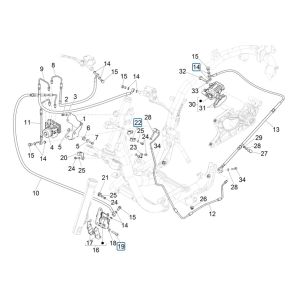 Piaggio Medley 125 ABS E5 2021-2022 (EMEA) Ostrze młotkowe - Zacisk hamulcowy