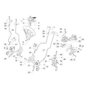 Przewody hamulcowe - Piaggio MP3 300 HPE/300 HPE SPORT E5 ABS 2020-2022 (EMEA) zacisk hamulcowy