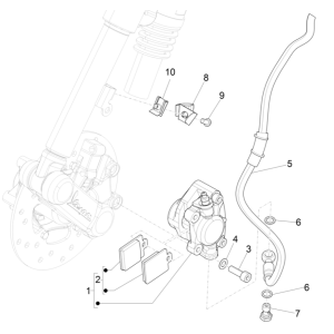 Przewody hamulcowe Vespa Etrica 45KM/H E5 2021 (EMEA)