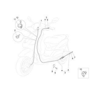 Przewód hamulcowy Kilometr Piaggio New Fly 4-suwowy 4-zawór