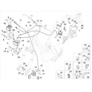 Piaggio Beverly 300 IE ABS E4 2016 - 2020 układ hamulcowy (EMEA) 