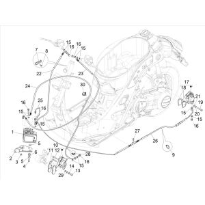 Układ hamulcowy Vespa GTS 300 HPE 4T 4V IE ABS E4 2019 (EMEA)