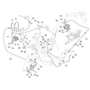 Piaggio Medley 125 4T IE ABS E4 2016-2019 układ hamulcowy (EMEA)