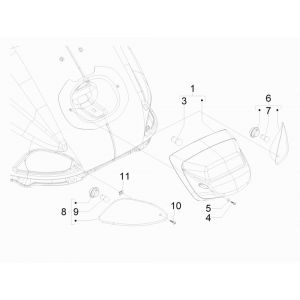 kierunkowskaz - Lampa tylna Vespa Lx 25km 4-suwowy 2-zawór
