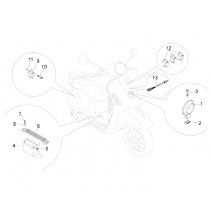 Przełączniki - Bateria - Klakson Vespa GTS 250 ie 2005-2016 (bez ABS)