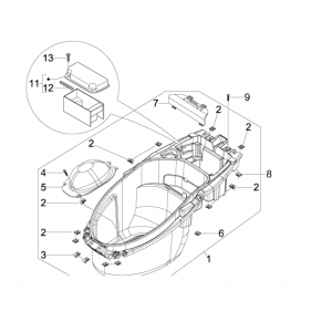Piaggio NRG Power 50 2-suwowa skrzynka na kask LC Euro 4