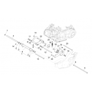 Vespa GTS 300 Super HPE 4V IE ABS Euro 5 2020-2022 Zawieszenie silnika