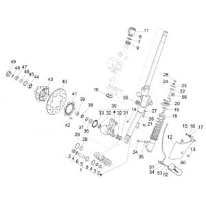 Widelec przedni - Vespa GTS 300 Super HPE 4V IE ABS Euro 5 2020-2022
