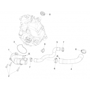 Pompa wodna Vespa GTS 300 Super HPE 4V IE ABS Euro 5 2020-2022