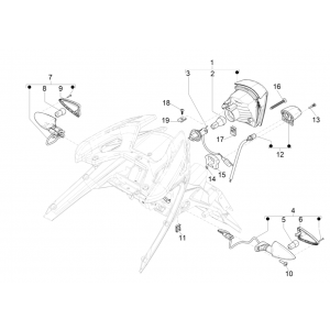 Światło tylne - Tylne wskaźniki Piaggio Typhoon 50 2-stroke Euro 4 2018-2020