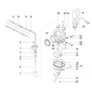 Części gaźnika Piaggio Typhoon 50 2-suwowy Euro 4 2018-2020