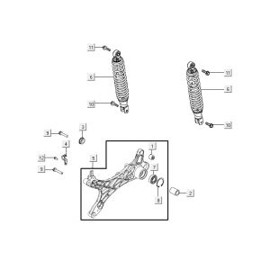 amortyzatory AGILITY 16+ 4T 125 Mat Metaliczny Srebrny