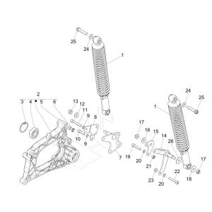 Tylne zawieszenie - Amortyzator Piaggio MP3 300 ie E4 LT BUSINESS