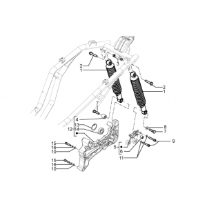 Amortyzatory Piaggio Beverly 350 E3 Sport Touring 2013-2014