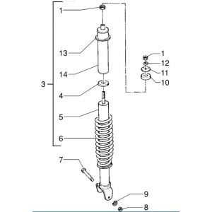 Amortyzator tylny Piaggio Zip RST 