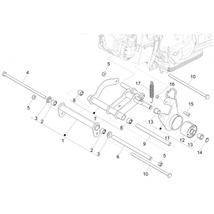 Piaggio Fly 125 4-suwowy wahacz 3V IE E3
