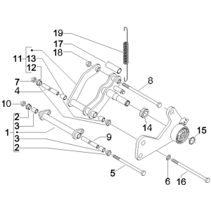 Widelec przedni Vespa GTS 250 ie 2005-2009 (z ABS) żółty 928