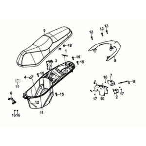 Seat - rear grip Sym Jet 14 125I AC E5 2021-2024