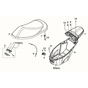 Skrzynka na siedzenia/bagaż Sym E-XPRO 45KM/H 2020-2021