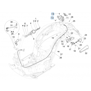 Zamki Vespa GTS 125 4T E4 ABS 2019 (EMEA)
