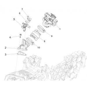 Korpus przepustnicy Połączenie wtryskiwacza Wlot Vespa Sprint 125 4T 3V IE ABS