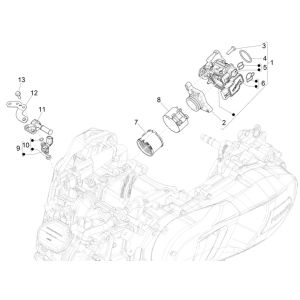 Piaggio Medley 125 ABS E5 2021-2022 (EMEA) Korpus przepustnicy - wtryskiwacz - polączenie wlotowe