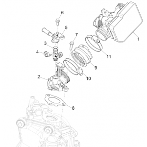 Korpus przepustnicy - Wtryskiwacz - Piaggio Beverly 300 4T 4V HPE ABS E5 2021-2022 (EMEA)