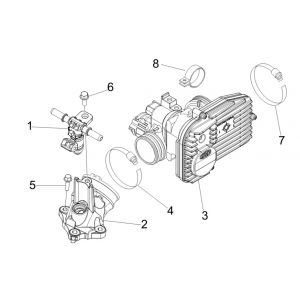 Korpus przepustnicy - Wtryskiwacz - Podłączenie wlotu Vespa GTV 250 4T 4V IE 