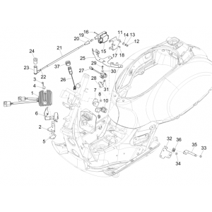 Regulator napięcia - Elektroniczne jednostki sterujące - Cewka zapłonowa HS Vespa GTS 300 (z ABS i bez)