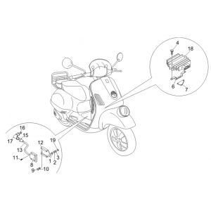 Regulator napięcia - Elektroniczne jednostki sterujące - Cewka zapłonowa HS Vespa GTV 250 4T 4V IE 