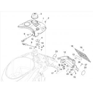 Błotnik tylny Vespa Elettrica 25/KMH SCH E5 2021 (EMEA) 