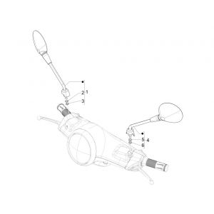Vespa Primavera 4-suwowe lusterka 3V (wtrysk euro5 IGET) 