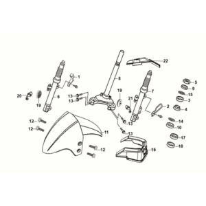 Trzpień kierownicy - poduszka przednia Sym Orbit III 50 E5 Flash Black/Matt Black (BK-5560S/BK-007U)