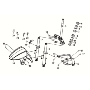 Głos kierownicy/poduszka przednia Sym E-XPRO 45 KM/H 2020-2021 Czarny (BK-001C)
