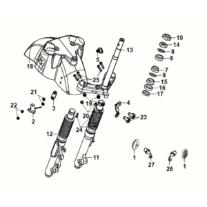 Głos kierowniczy - poduszka przednia Sym Fiddle IV 50 E5 Czarny (BK-007U)