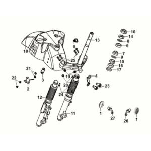 Steering stem - front cushion Sym Fiddle IV 125i AC CBS E5 2020-2021 WHITE (WH-8028P)