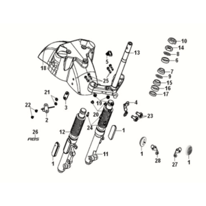 Steering stem - front cushion Sym Fiddle IV 125i LC ABS E5 2020-2021 GRAY (GY-430C)