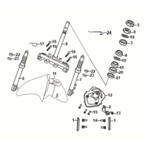 Steering stem - front cushion Sym Jet 14 125I AC E5 2021-2024