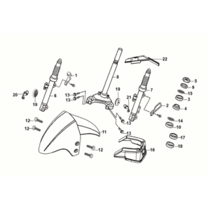 Trzpień kierownicy - poduszka przednia Sym Orbit III 50 E5 Matt Black/Fluorescent Yellow (BK-007U/Y-102C)