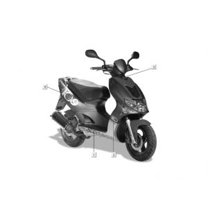 naklejki transfery Kymco Super9 ac o.m 2-suwowy matowy czarny czerwony