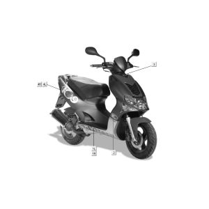 Naklejki - Transfery Kymco Super9 2-suwowy mm srebrny