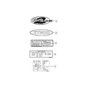 Naklejki 1 Kymco Activ 4-suwowy czerwono-czarne