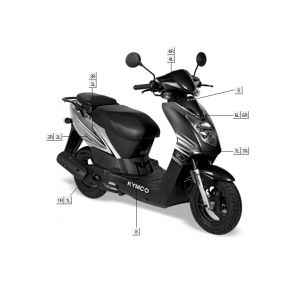 Naklejki 1 Kymco Agility 10' 4-suwowy biały srebrny