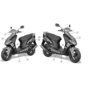 Naklejki 1 Kymco Vitality 2t ac niebieski