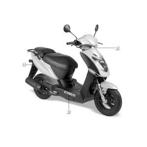 Naklejki 2 Kymco Agility 10' 4-suwowy biały srebrny