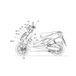 Naklejki i naklejki przód Aprilia SR 50 H2O ie+carb 2004-2009