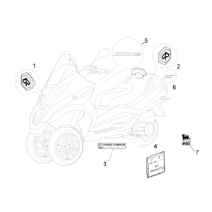 Naklejki i emblematy Piaggio MP3 300LT Sport 2009-2014 szary orion 713/B